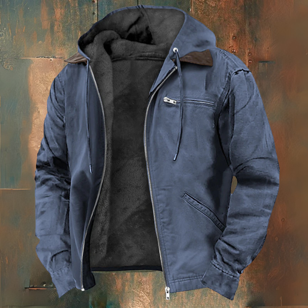 Men’s Winter Coat with Retro Look and Warm Lining