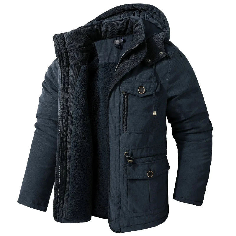 Men’s Water-Repellent Jacket | Hooded Winter Coat with Warm Lining