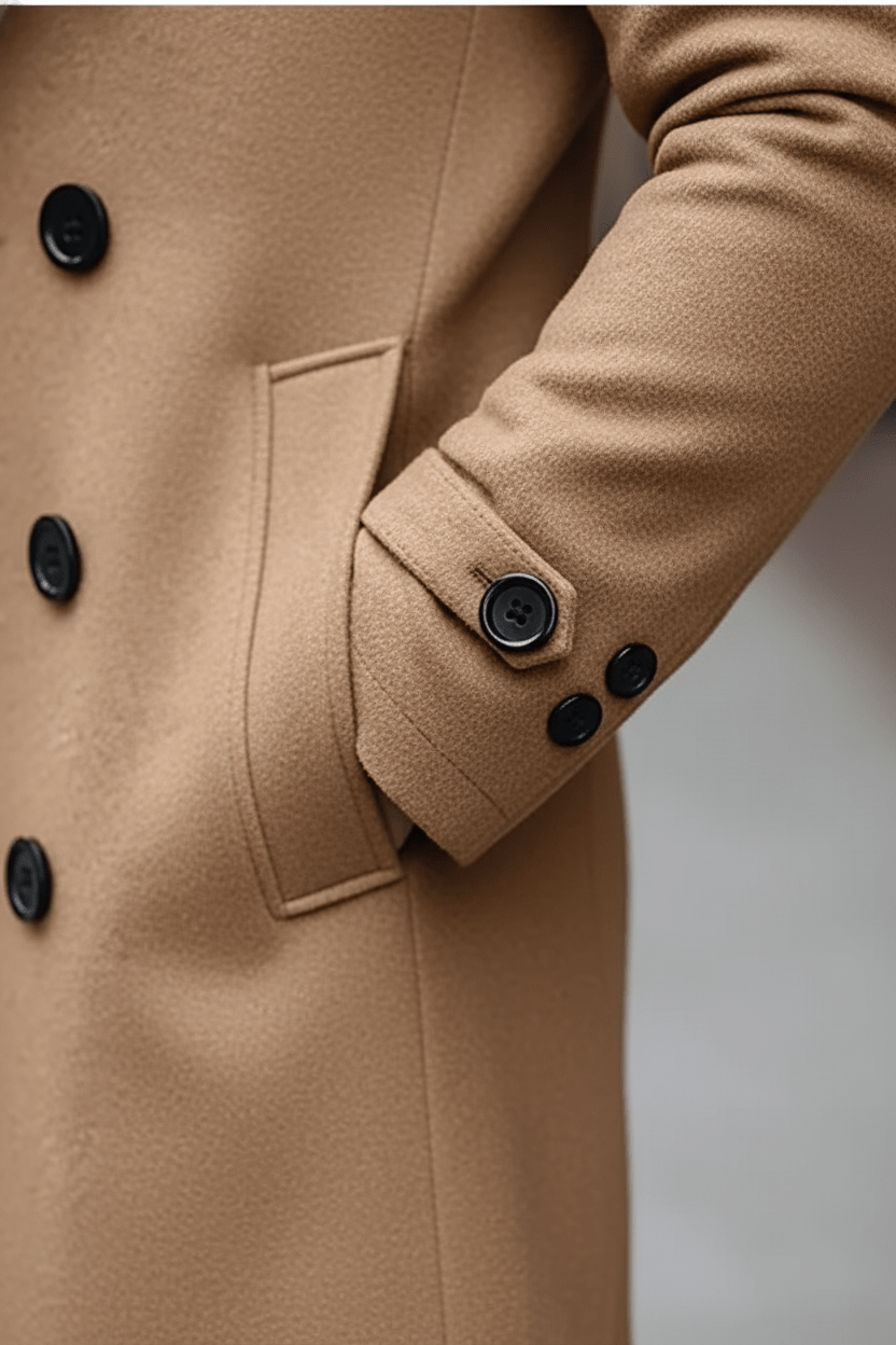 Men’s Double-Breasted Trench Coat | Tailored Fit and Refined Design