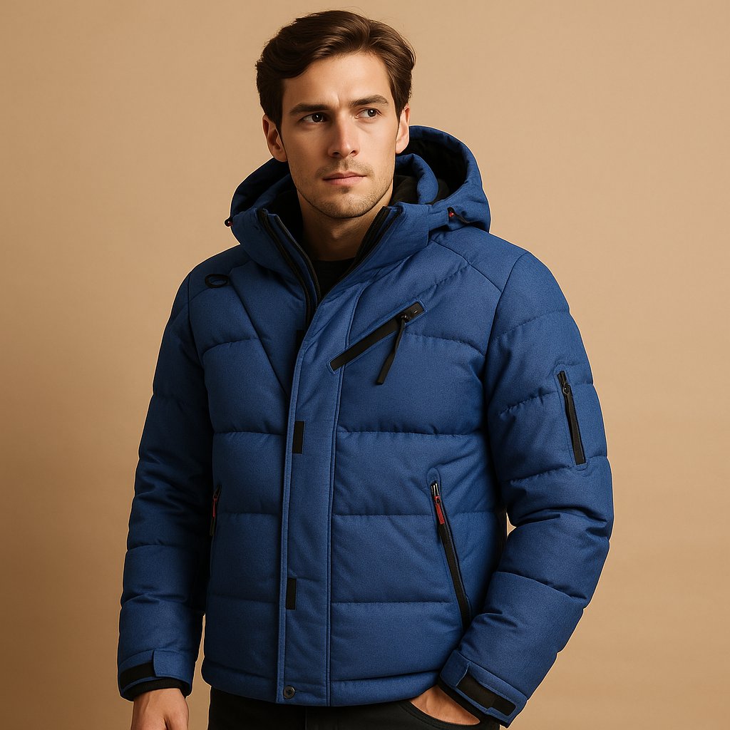 Men’s Down Parka Jacket with Hood – Warm and Windproof