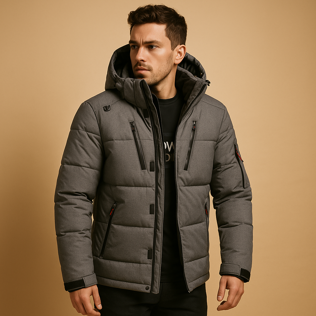 Men’s Down Parka Jacket with Hood – Warm and Windproof